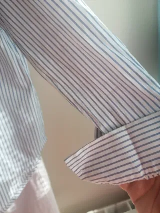 Camisa Zara rayas azules y blancas