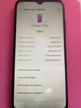 Samsung Galaxy A03s Rosa/Morado