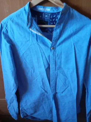 Camisa Zara Azul Hombre