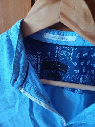 Camisa Zara Azul Hombre
