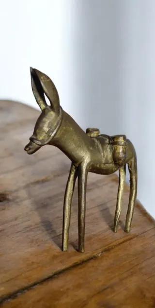 Figura bronce burro africano antiguo
