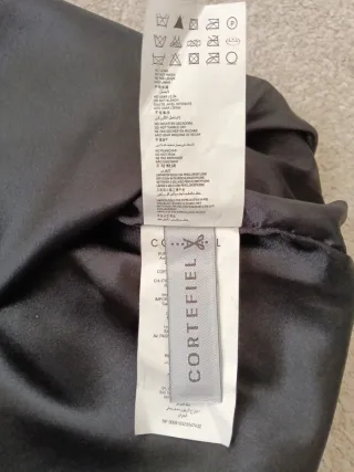 Vestido Cortefiel Negro Punto y Piel Talla 42