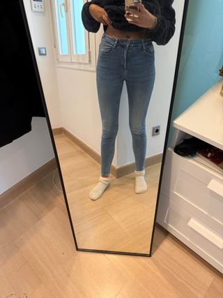 pantalon vaquero zara basic tipo skinny/slim fit