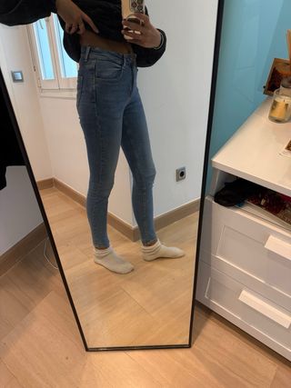 pantalon vaquero zara basic tipo skinny/slim fit