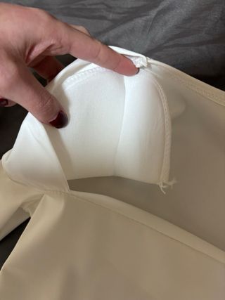 Top blanco escote cuadrado manga larga