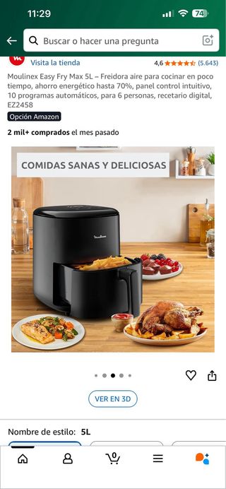 Moulinex Easy Fry Max 5L Freidora Aire