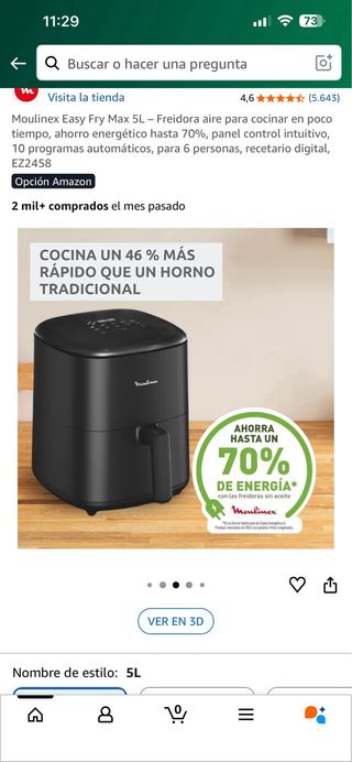 Moulinex Easy Fry Max 5L Freidora Aire