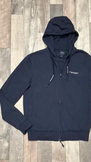 Armani Exchange felpa con cappuccio blu XS