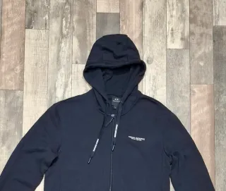 Armani Exchange felpa con cappuccio blu XS