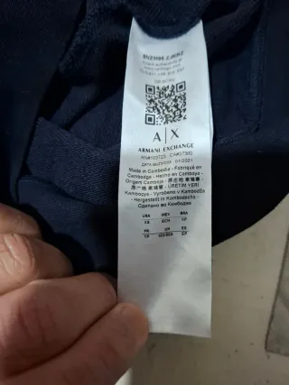 Armani Exchange felpa con cappuccio blu XS