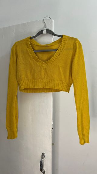 Jersey crop H&M amarillo talla XS