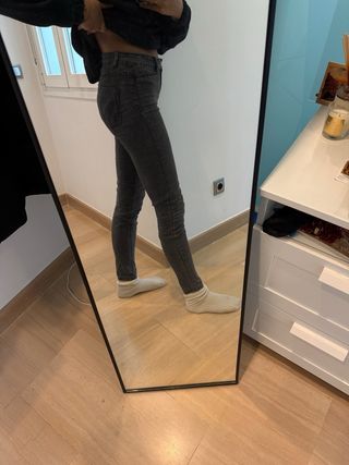 pantalon vaquero gris zara tipo skinny/slim fit