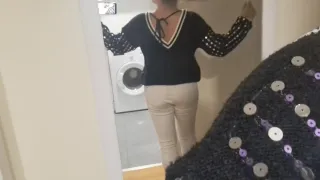 Jersey Negro con Lentejuelas Plateadas