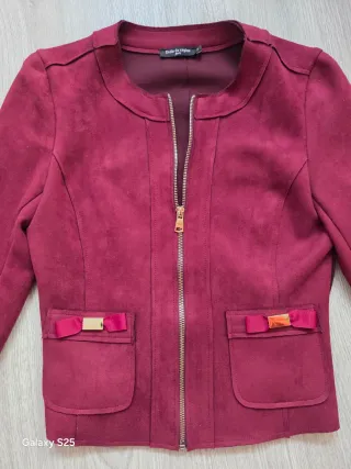 Chaqueta antelina burdeos T S Drole de Copin