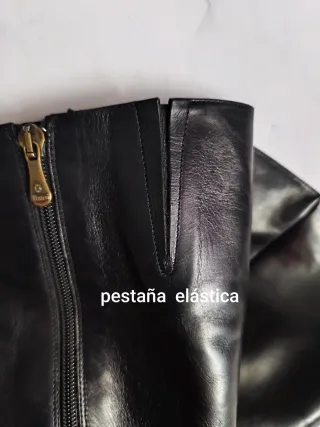 BOTAS MUJER PIEL  NEGRAS ANCHO ESPECIAL