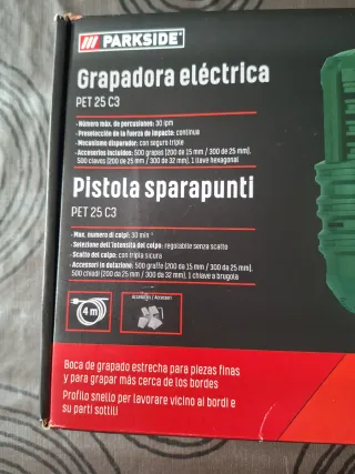Grapadora-Clavadora Eléctrica Parkside PET 25 C3