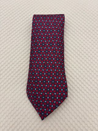 Corbata Hermés Roja y Azul