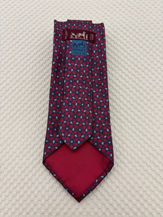 Corbata Hermés Roja y Azul