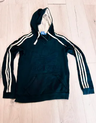 Felpa Adidas Nera con Cappuccio