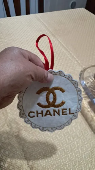 Towel Chanel Gold/White Fabric