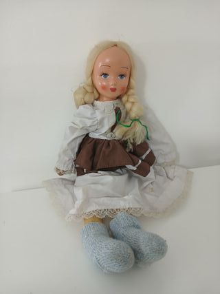 Bambola Antica Stoffa Celluloide 50cm Vintage