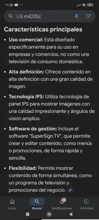 Pantalla Profesional LG M4225C