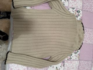 Jersey Zara Hombre Beige Marrón Cremallera