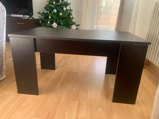 Mesa de centro elevable madera oscura