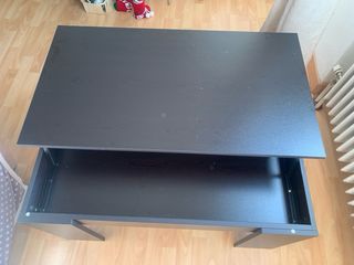 Mesa de centro elevable madera oscura