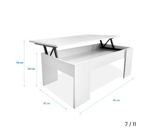 Mesa de centro elevable madera oscura