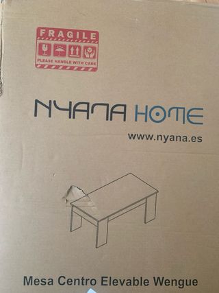 Mesa de centro elevable madera oscura