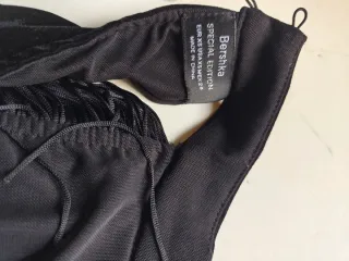 Top terciopelo negro flecos Talla XS