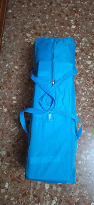 Cuna de viaje plegable azul