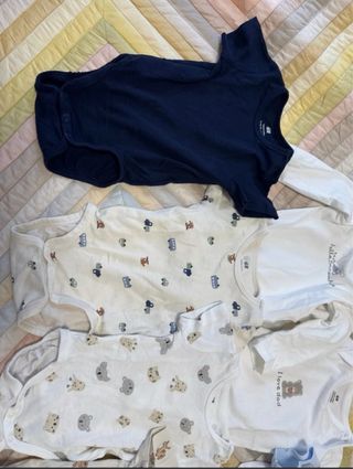 Set 7 body neonato stampe miste 3-6 mesi 62 cm