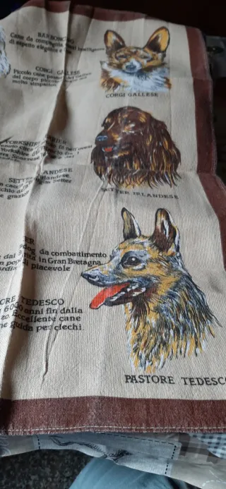 Canovaccio cotone cagnolini beige/marrone