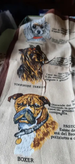 Canovaccio cotone cagnolini beige/marrone