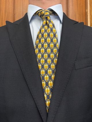 Corbata Dior Azul y Amarilla