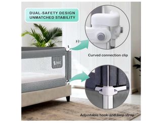 Barandilla Cama Seguridad Bebé 180cm Gris