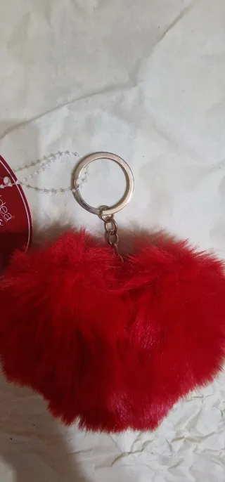 Portachiavi Cuore Rosso Peluche