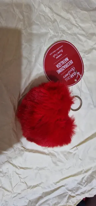 Portachiavi Cuore Rosso Peluche