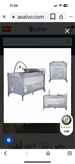 Cuna de viaje con colchón