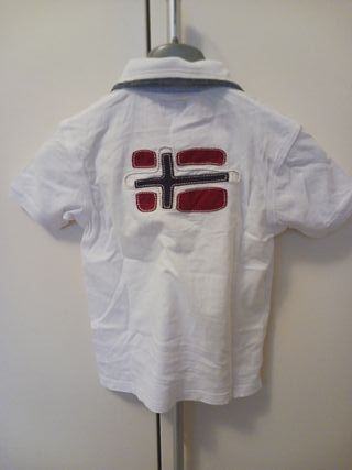 Polo Napapijri bianco stampa anni 8