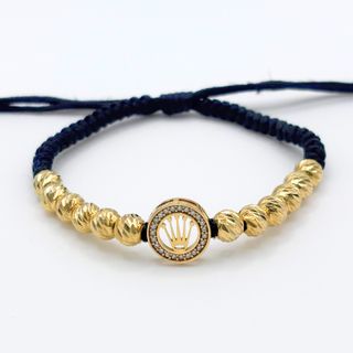 Pulsera Oro 18K, Corona y Bolas, 6.94gr, 18cm