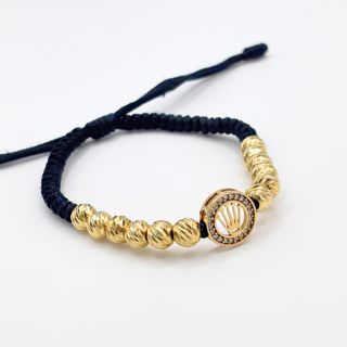 Pulsera Oro 18K, Corona y Bolas, 6.94gr, 18cm