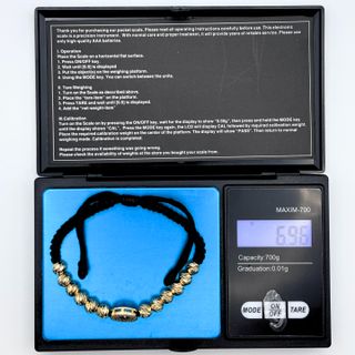 Pulsera Oro 18K, Corona y Bolas, 6.94gr, 18cm