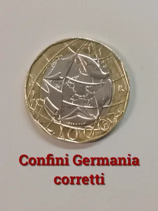 2 monete 1000 lire 1997 Confini errati e corretti