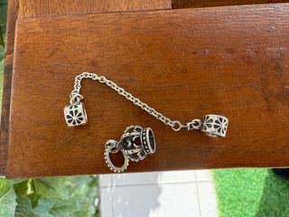 Pandora Charms Corona y Cadena Seguridad Original