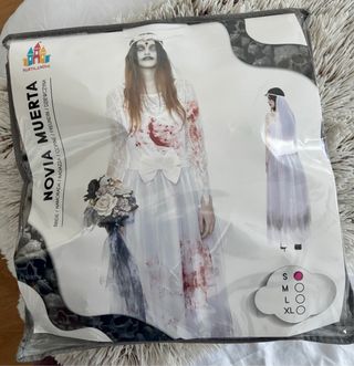 Vestido Novia Muerta Halloween Partilandia Talla S