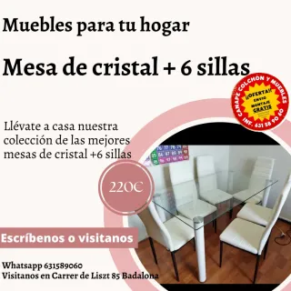 Tavolo in vetro + 6 sedie