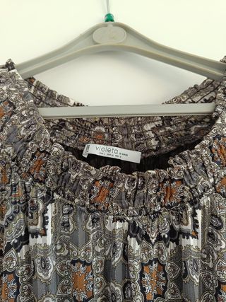 Vestido Mango Largo Estampado